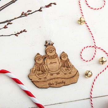 Penguin Family Personalised Christmas Tree Decoration, 3 of 6