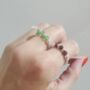 Sterling Silver Birthstone Stacking Stretch Gemstone Bead Ring, thumbnail 6 of 9