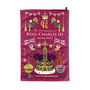 King Charles Coronation Tea Towel Magenta, thumbnail 1 of 8