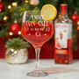 Gin Gle All The Way Christmas Gin Glass Embellished With Diamante Crystals, thumbnail 6 of 6