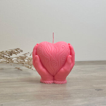 Pink Heart Shape Valentine's Scented Candle Gift, 4 of 9