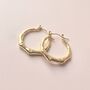 Bamboo Creole Hoop Earrings 18ct Gold Plated, thumbnail 2 of 4