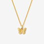 Textured Butterfly Pendant Necklace In 18k Gold, Christmas Jewellery Gift For Her, thumbnail 3 of 4