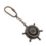 Bronze Ship Wheel Compass Keyring, thumbnail 4 of 9