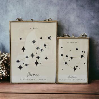 Personalised Celestial Zodiac Hand Stitched Print, 9 of 9