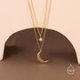 Sterling Silver Two Layer Crescent Moon And Star Pendant Necklace, thumbnail 6 of 12