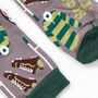 Men's Bamboo Socks Grey Green Rugby, thumbnail 4 of 5