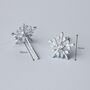Sterling Silver Snowflake Stud Earrings, thumbnail 3 of 7