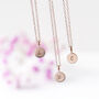 Rose Gold Plated Stamped Initial Necklace, thumbnail 3 of 12
