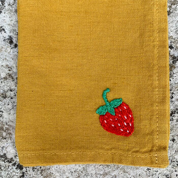 Bespoke Embroidered Fruit Linen Napkin, 2 of 9