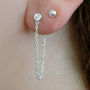 White Topaz Sterling Silver Chain Earrings, thumbnail 1 of 7