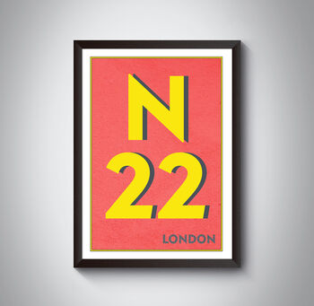 N22 Wood Green London Postcode Typography Print, 5 of 10