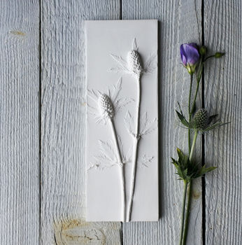 Sea Thistle No.Two Plaster Cast Wall Plaque, 4 of 5