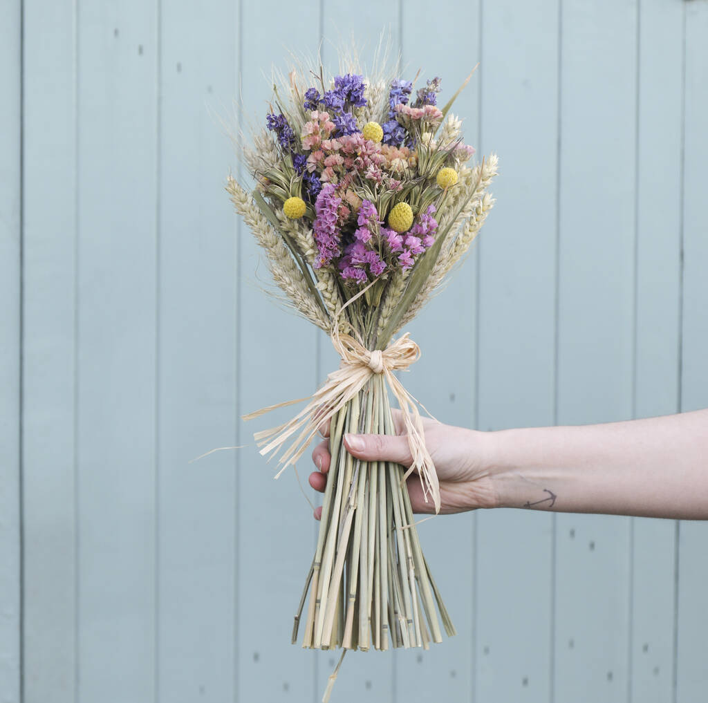 Colourful Wildflower Dried Flower Posy, 1 of 12