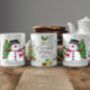 Personalised Whimsical Snowman Christmas Gift Mug, thumbnail 2 of 2