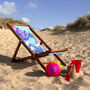 Electrifying Sky Blue And Neon Pink Beach Deckchair, thumbnail 1 of 1
