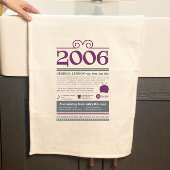 Personalised 18th Birthday Gift Microfibre Tea Towel, 5 of 9