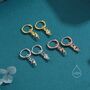 Sterling Silver Bat Wing Huggie Hoop Earrings, thumbnail 2 of 11