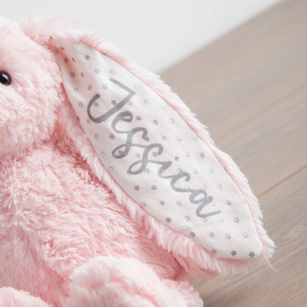 Personalised Pink Bunny Soft Toy By My 1st Years | notonthehighstreet.com