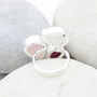 Ruby, Moonstone And Rose Quartz Adjustable Silver Ring, thumbnail 6 of 7