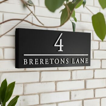 Personalised House Sign With Parallel Line, 2 of 9