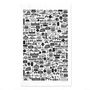 Manchester Illustrated Black And White Tea Towel, thumbnail 3 of 7