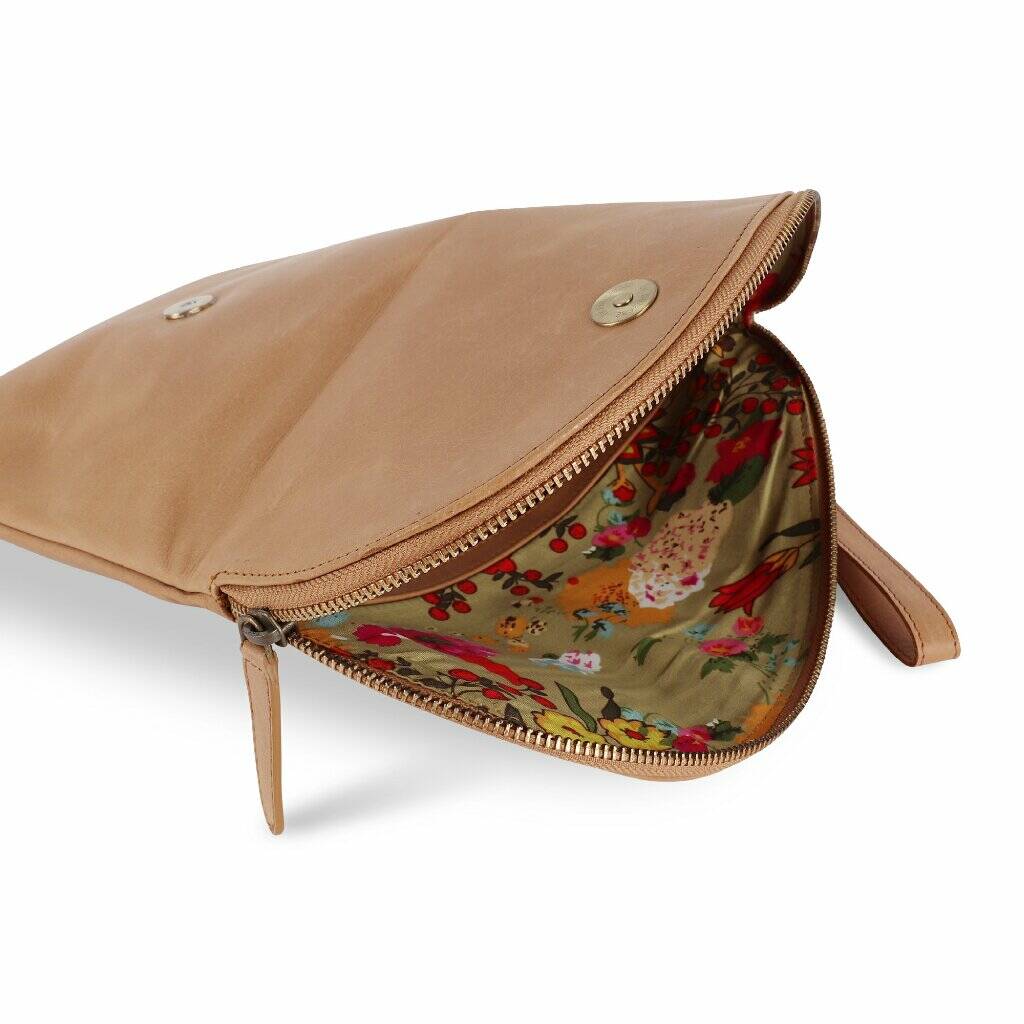 Brown Leather Envelope Clutch Bag By The Leather Store