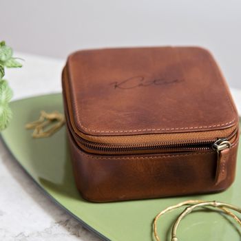Personalised Leather Travel Jewellery Case For Her, 6 of 10