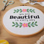 'You Are Beautiful' Cross Stitch Kit, thumbnail 4 of 6