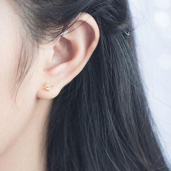 Sterling Silver Crystal Halo Stud Earrings, 3 of 8