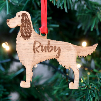 Personalised Irish Setter Wooden Dog Xmas Decoration, 6 of 7