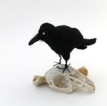 Needle Felted Crow Decoration, 2 of 5