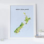 Map Of New Zealand Print, thumbnail 1 of 2