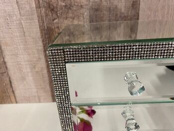 Glass Diamante Mirror Jewellery Box Home Decor Gift, 7 of 10