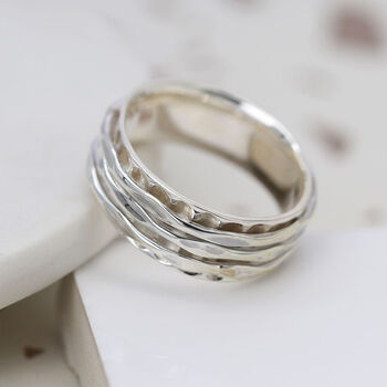 Personalised Sterling Silver Triple Spinner Ring, 4 of 9
