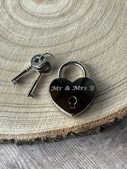 Mr And Mrs Silver Heart Padlock Special Occasion Gift, 4 of 6