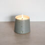 Speckled Clay Candle Pot With Refill Satin Grey, thumbnail 1 of 6
