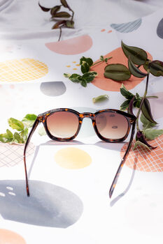 Tortoise Rounded Square Retro Pin Style Sunglasses, 3 of 7