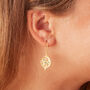 Gemstone Textured Matt 18 K Gold And Silver Earrings, thumbnail 2 of 9