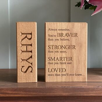 Personalised Wooden Bookends, 2 of 6