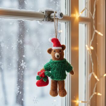 Handmade Felt Claus The Christmas Bear, 4 of 4