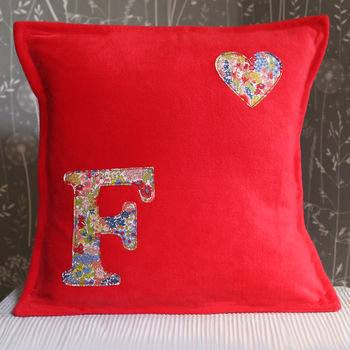 Liberty Floral Initial Cushion, 4 of 4