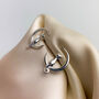 Sterling Silver Cat And Moon Stud Earrings, thumbnail 3 of 4