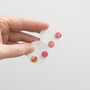 Pink Leather Dot Earrings, thumbnail 4 of 5