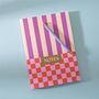 A5 Lay Flat Notebook | Checks And Stripes | Lined, thumbnail 1 of 5