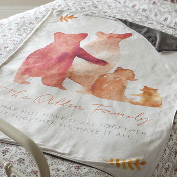 Personalised Bear Family Luxury Blanket, 3 of 12