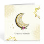 Ramadan Kareem Crescent Moon Card In Cream And Black, thumbnail 1 of 3
