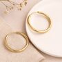 Solid 9ct Yellow Gold Sleeper Hoop Earrings, thumbnail 1 of 6