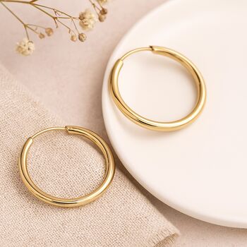 9ct Gold Hoop Earrings – 24mm, 4 of 7