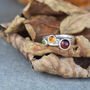 Autumn Garnet, Peridot And Citrine Sterling Silver Ring, thumbnail 3 of 6